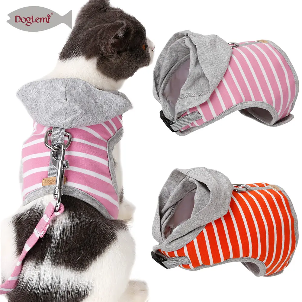 Mesh Pet Cat Harness collars vest and Leash Set Breathable Cats Kitten Tuigje Collar adjustable  Harnesses Vest for Small Cat