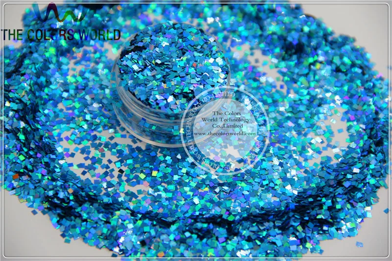 

LM-7 Size 2 mm laser holographic Blue color Glitter paillette Square shape spangles for Nail Art DIY supplies1pack=50g