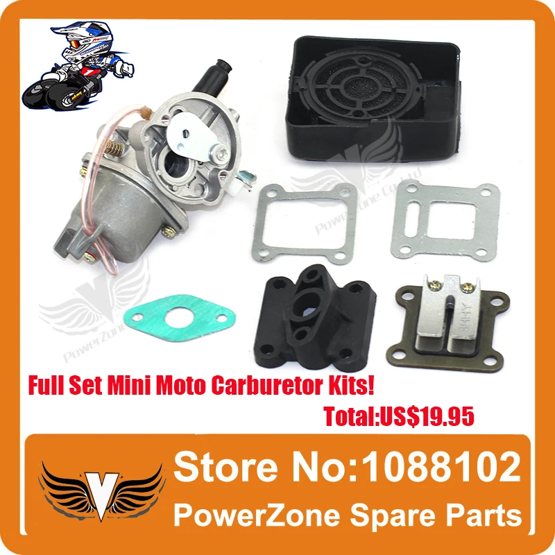 

Mini Motorcycle ATV Quad Dirt Pit Pocket Bike 47cc 49cc Two Stroke Carburetor Air Filter+Mainfold+Reed Valve Part Accessories