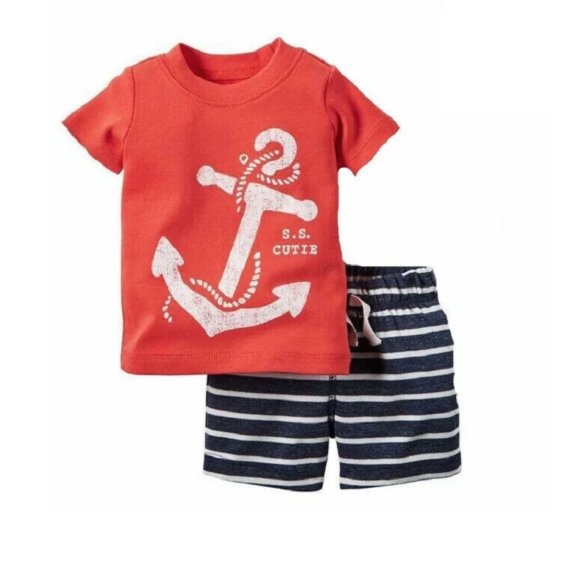 Giraffe Clothes Suit For Boy 6 9 12 18 24 Month Summer Baby Tee Shirts Shorts Pants 2-Pieces Sets Outfits Cotton Tops Jumpsuits