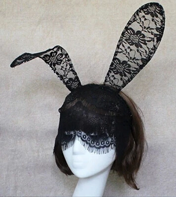 Fun cute bunny rabbit ears mask lace cosplay