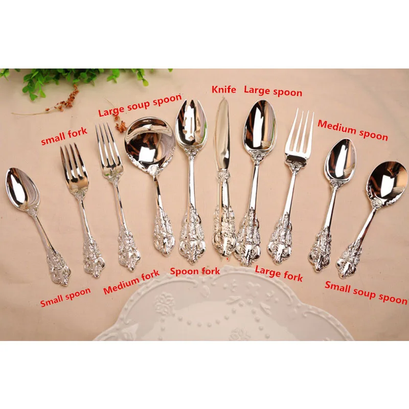 Dinnerware Set Luxury Western Silverware Cutlery Flatware Steak Knife Fork Spoon Food Dinner Tableware Restaurant Kitchen Tool