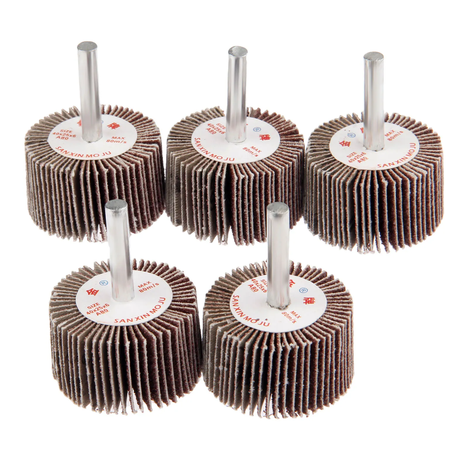 Dreld 5 pcs dremel 액세서리 로타리 공구 40mm 그라인딩 버핑 샌드페이퍼 미니 드릴 그릿 용 맨드릴 플랩 휠 헤드 80 #