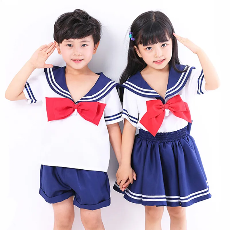 XS-XL Unisex Kinderen Halloween Marine Matroos Kostuum Jongen Meisjes Student Uniform Cosplay Purim Carnaval Maskerade Feestjurk