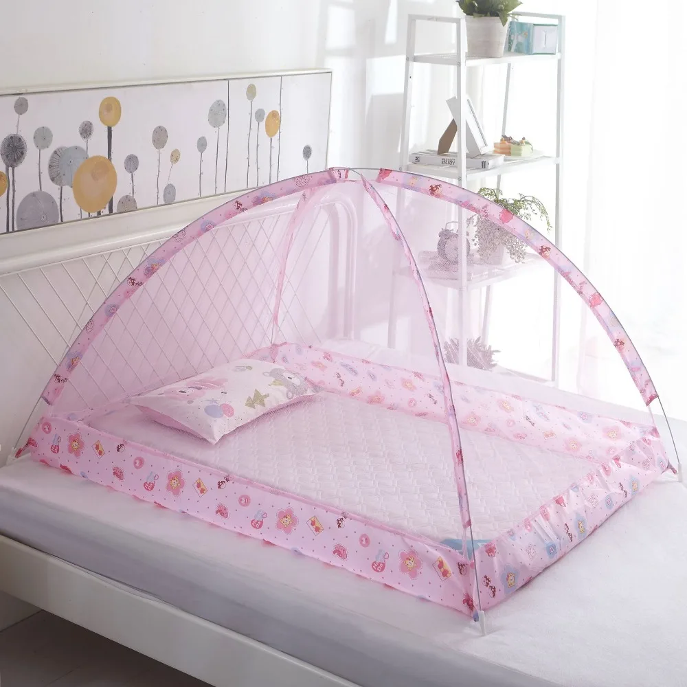 Portable Baby Bedding Crib Mosquito Net Infant Cradle Baby Bed Tent Folding Crib Netting Mosquito Mesh for 0-4 Years 120*80cm