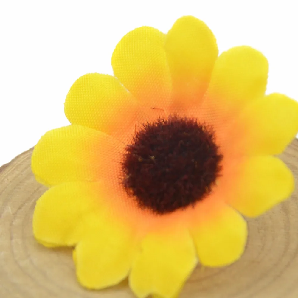 30pcs 4cm Mini Silk Sunflower Artificial Flower Head For Wedding Box Decoration Headmade Scrapbooking Accessories Fake flowers