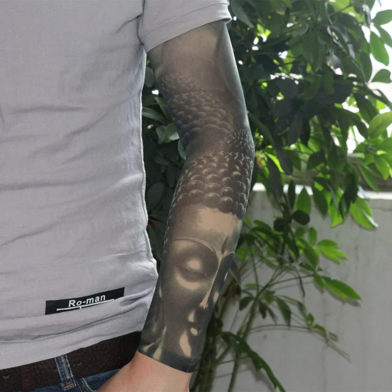 High Quality Fashion Fake Tattoo Sleeves Temporary Body Art Tattoos Arm Warmer Stockings Sunscreen Long Arm Party Decor Sleeves