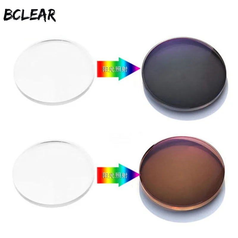 BCLEAR 1.67 Index Aspheric Sun Lenses Photochromic Lenses for Sunglasses Lens with Degree Photo Gray Brown Single vision lens