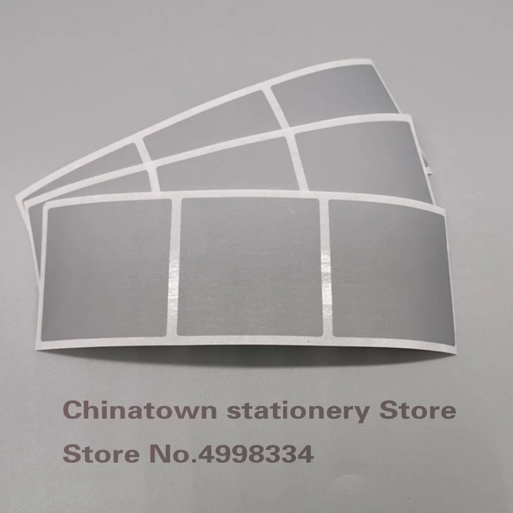 

50pcs Scratch Off Sticker 46*46mm Gray Quadrate Silver Color Blank For Postcard Cover Stationery Message Wedding Game Sticker