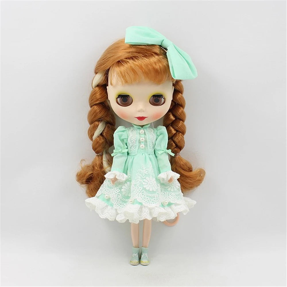 Clothes For 1/6 Blyth Dress With Collar Lace and Hairdress 2 Colors
