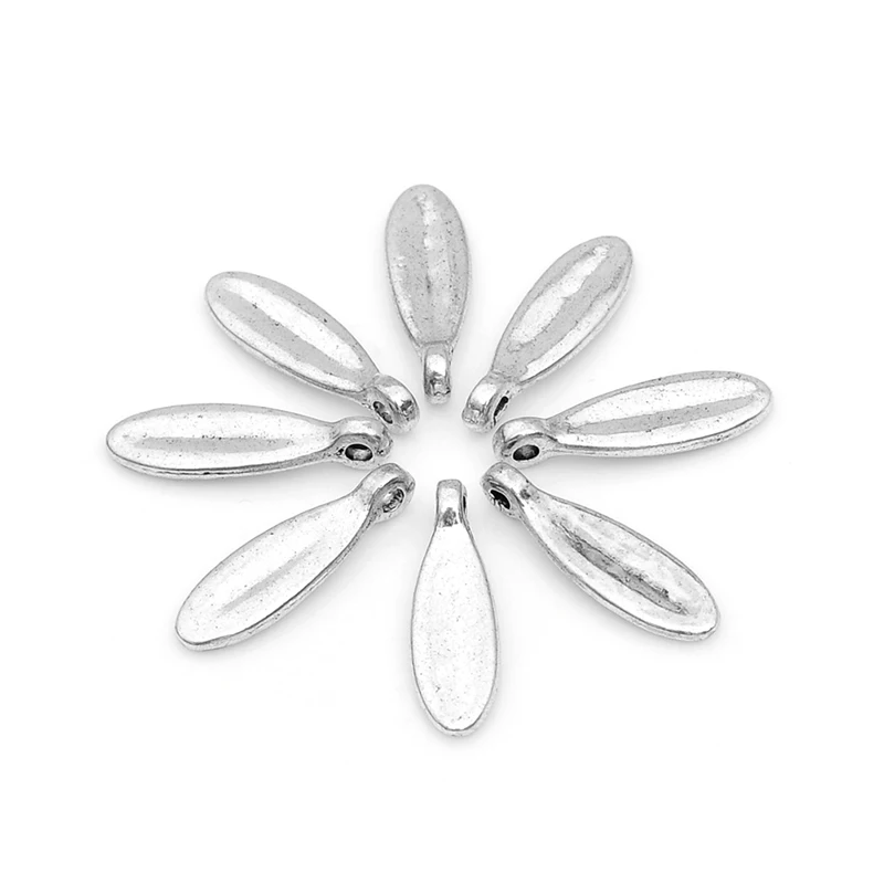 20pcs/lot zinc alloy vintage antique silver plated leaves charm pendants beads for Bracelet Necklace DIY Jewelry Making image 3
