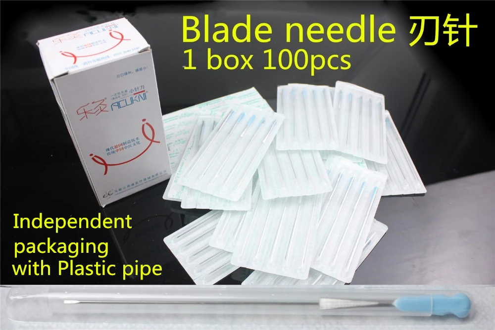 medical with Plastic pipe sterile Blade needle acupoint Acupuncture needle Flat scalp acupuncture ultra-fine Small needle knife