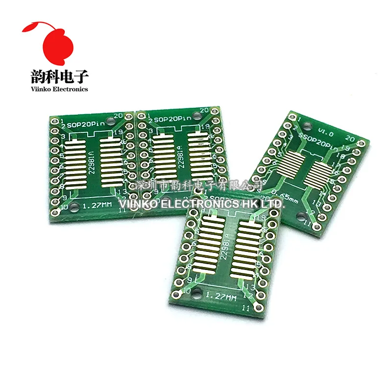 10PCS TSSOP20 SSOP20 SOP20 to DIP20 Transfer Board DIP Pin Board Pitch Adapter