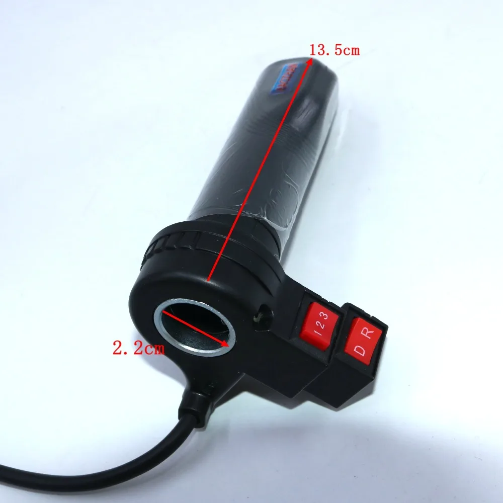 EVfitting 30-150CM line electric bike scooter tricycle gas handle ebike throttle with 3 speed&Reverse switches button