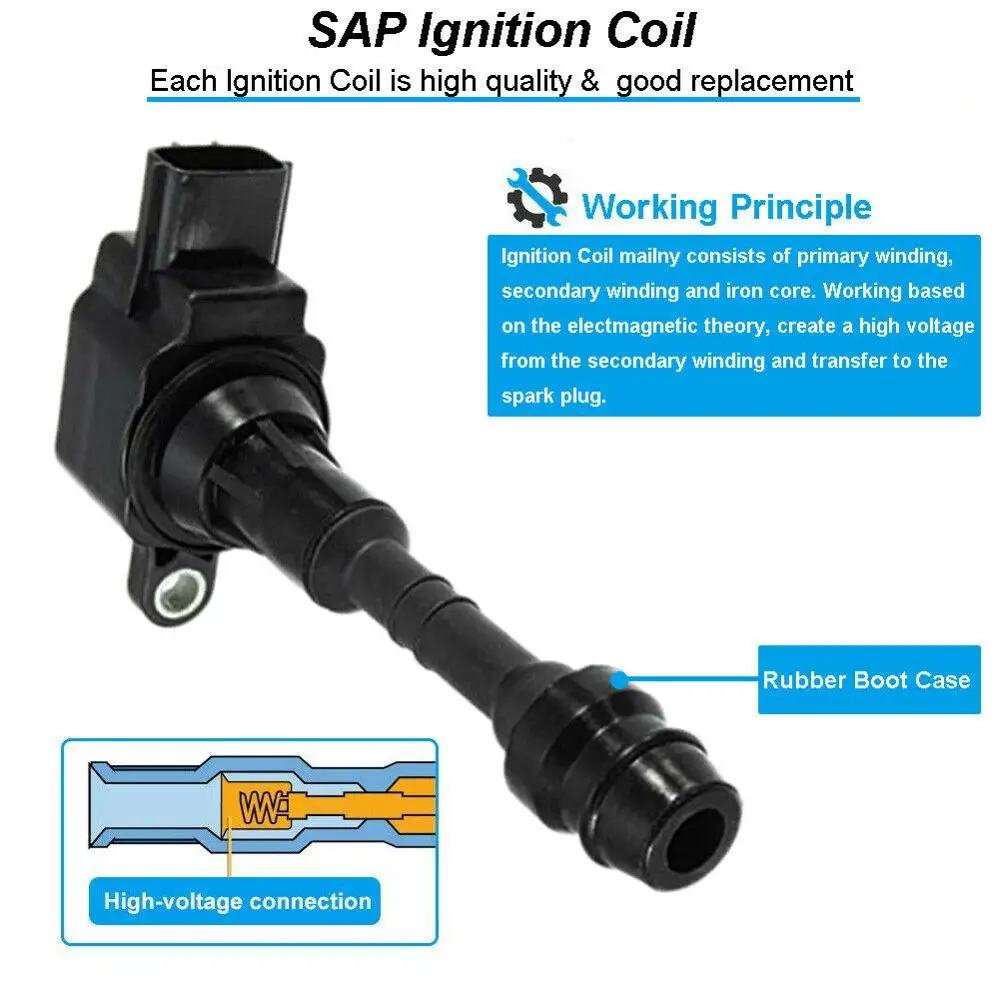 Ignition Coil for Infiniti M45/FX45/QX56 for Nissan Titan/Pathfinder/Armada 22448-7S015 22448-AR215 22433-AR215 5C