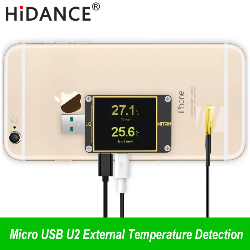 Micro usb jack ntc External temperature probe sensor thermometer for T18 WEB-U2 UD18 Qway-U2p usb tester voltmeter Ammeter