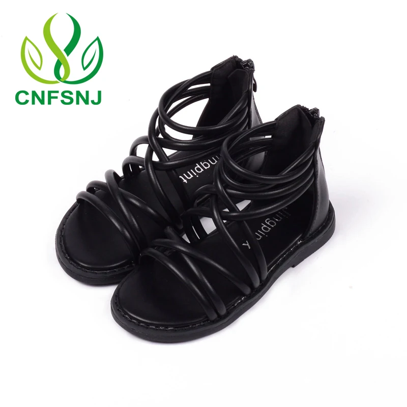 

CNFSNJ Girls Sandals Summer Kids Sneakers Fashion Girl Roman Shoes Princess Outdoor shoes Beach Soft Bottom Shoes 26-33