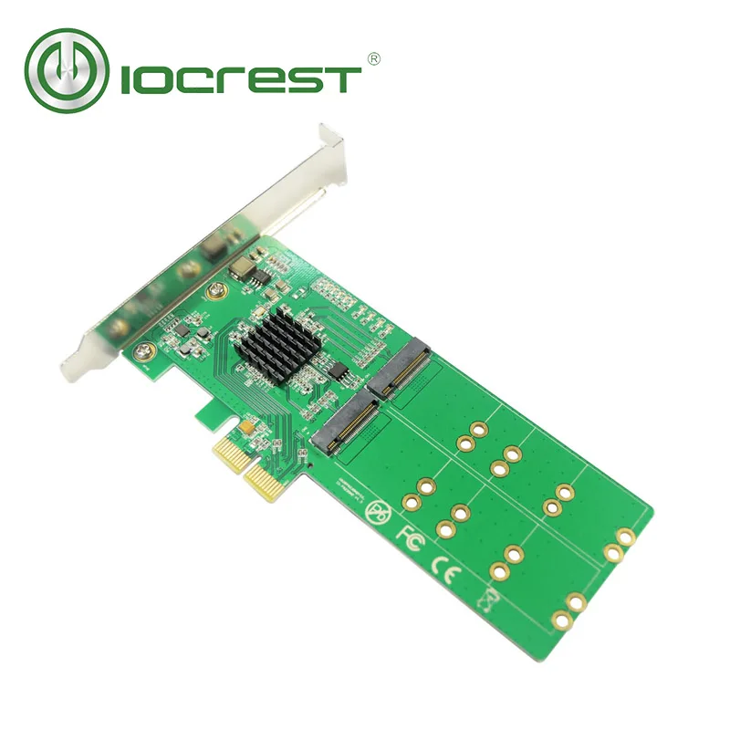 Iocrest PCIE 1x เป็น4ชิ้น NGFF M.2 B การ์ดอะแดปเตอร์คีย์ SSD รองรับชิปเซ็ต88se9235ขนาด2280 2260 2242และ2230