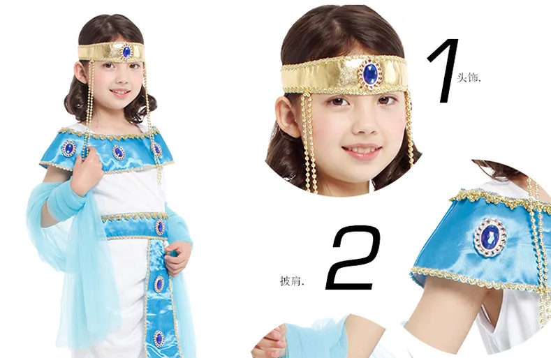 Costume de cosplay d'Aleopatra pour enfants, robe de princesse éma enne pour filles, vêtements de masplay pour enfants, Halloween et Noël, Tim