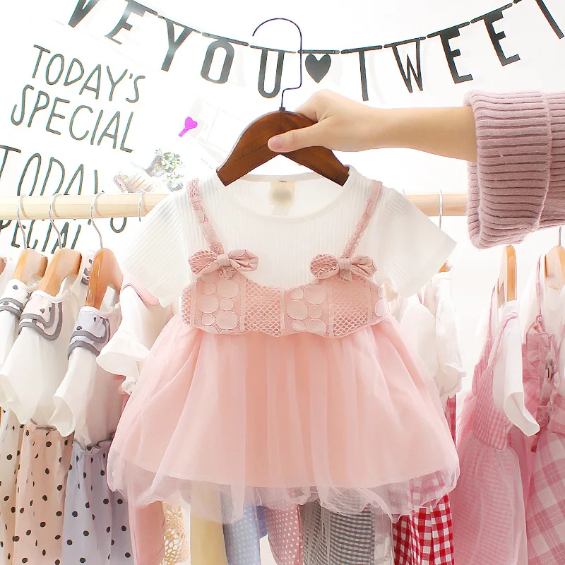 0-2Y Summer Newborn Baby Girl Clothing Cute Toddler Girls Dress Cotton Mesh Princess Party Birthday Costume Infant Kids Sundress