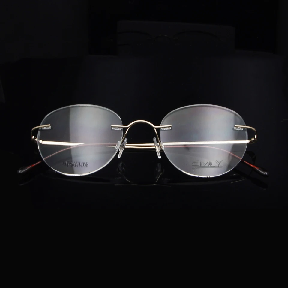 Round Flexible Titanium Glasses Frame Men Rimless Eyewear Vintage Optical Eyeglasses Women Prescription oculos de grau feminino