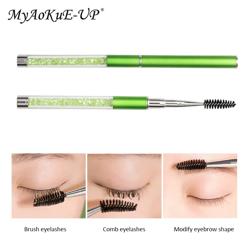 Strass Wimpernbürste Wiederverwendbare Wimpernbürsten Mascara Zauberstab Applikator Wimpernverlängerung Make-up-Tool – Detail 4