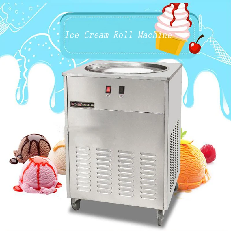 

NB100S 48cm Single Round Pan Fried Ice Cream Roll Machine,Commercial Fried milk yogurt machine, ice cream maker 1600w