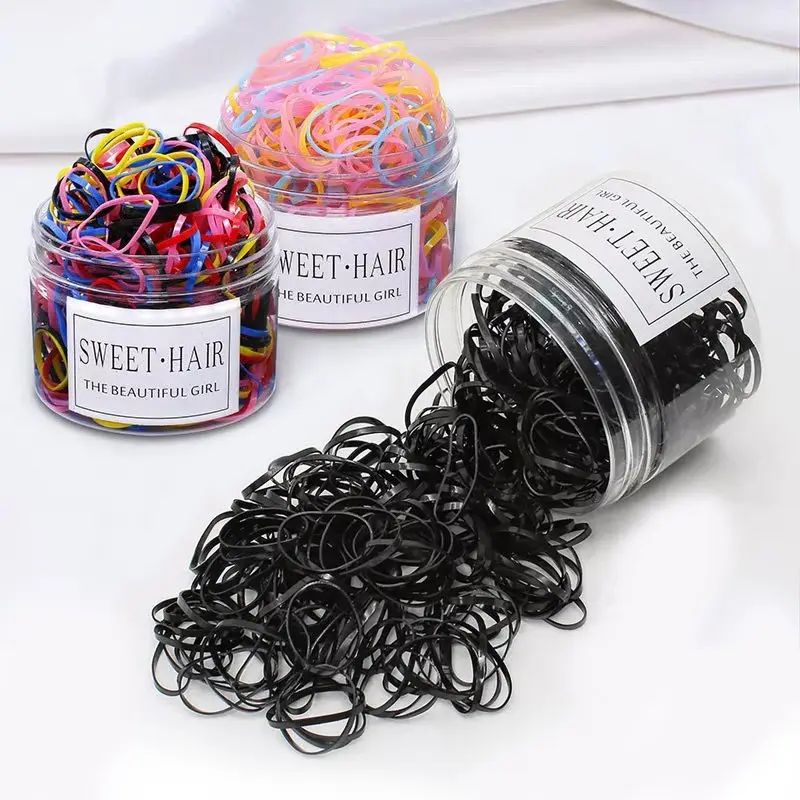 1000Pcs Disposable Elastic Rubber Band Mini Hair Bands Stationery Office School Rubber Bands for Girlsl Kids