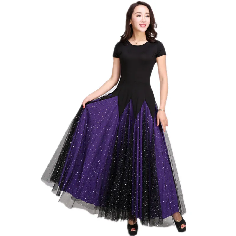 The game modern dance ballroom Tango Waltz's short sleeved dress skirt dance costume