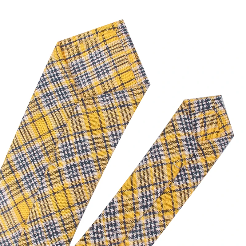 Nowy Casual Plaid krawaty cienka bawełna krawat na garnitury męskie męskie Slim krawat dla biznesu Cravats 6cm szerokość Groom krawaty