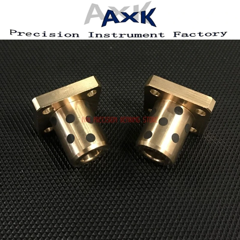 2023 AXK Lmk40uu Lmk50uu Lmk60uu Square Flange Linear Bearing Jdb Solid Embedded Graphite Self-lubricating Oil Copper Sheath