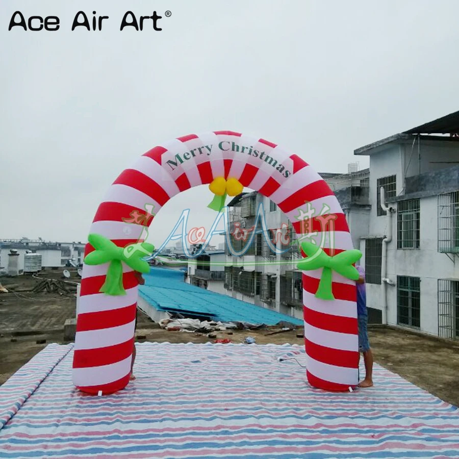 ราคาถูกเทศกาลคริสต์มาส Archway Inflatable Candy Arch Sweety Crutches Entrance Gate พร้อมเครื่องเป่าลมภายในโดย Ace Air Art