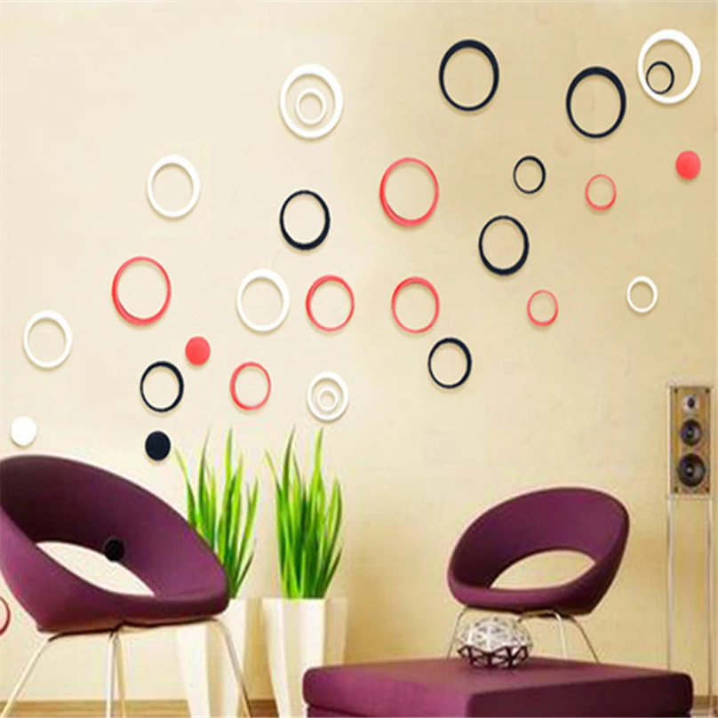 5pcs/lot Acrylic Polka Dots Circle Wall Stickers For Kids Baby Rooms Home Decor Round Wall Decals DIY Self-adhesive Art Mural