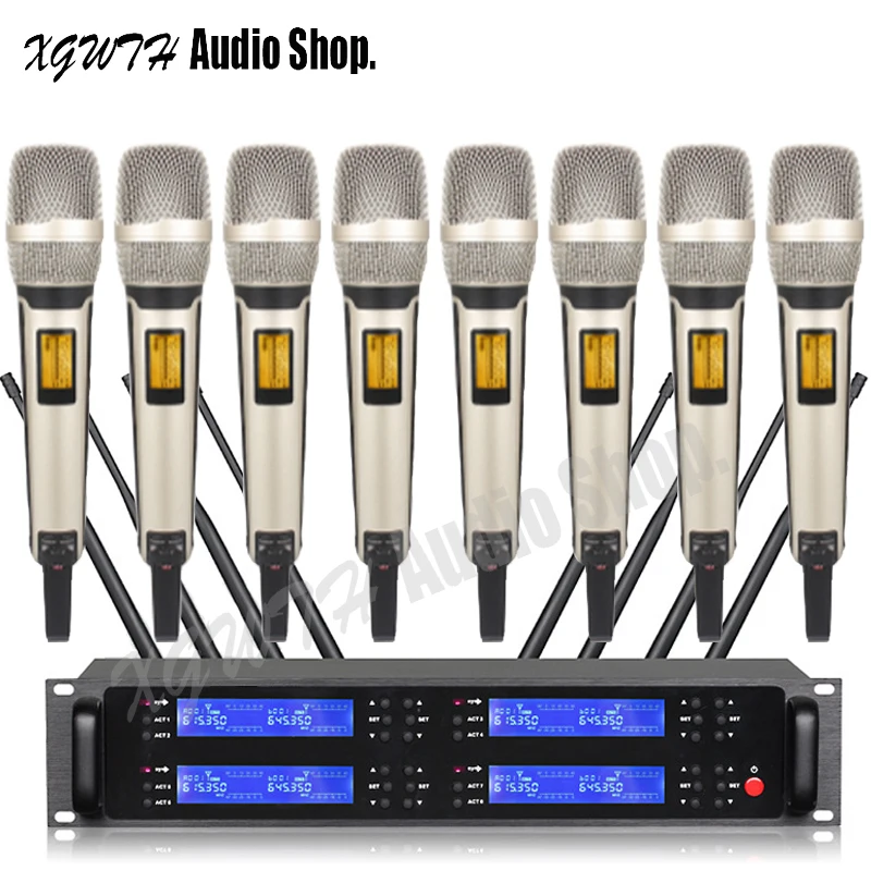 

SKM9000 UHF Wireless Microphone System 8 Handheld Stage Karaoke KTV Singers DJ Wireless Mic UHF 600MHz Rang Adjustable