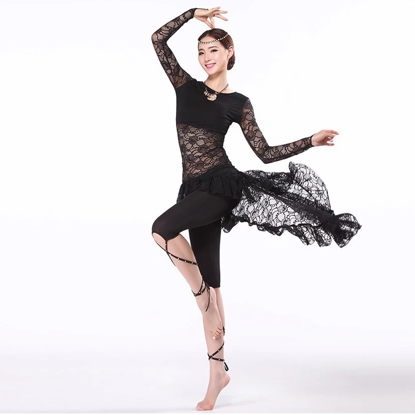 Promotion Belly Dance Clothes Women Ballroom Dance Dress Long Sleeves Bellydance Dresses Slim Dress