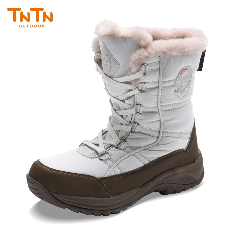 TNTN Men Outdoor Snow Shoes Winter Waterproof Hiking BootsPlush Warm Hiking Shoes Unisex Waterproof Walking Boots Winter Sneaker