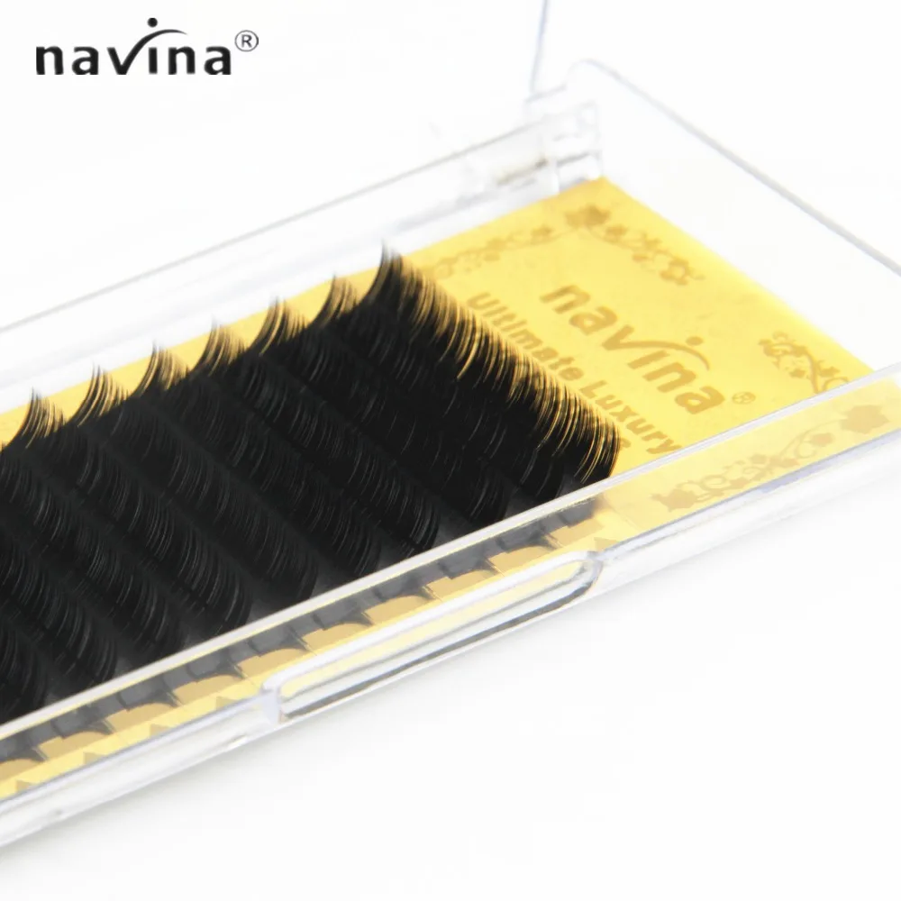 Navina Vàng Hộp Mở Rộng Lông Mi Giả Chồn Lông Mi Đen Mi Dày JBCD Curl 0.07/0.1/0.12/0.15 Fake Eyelash