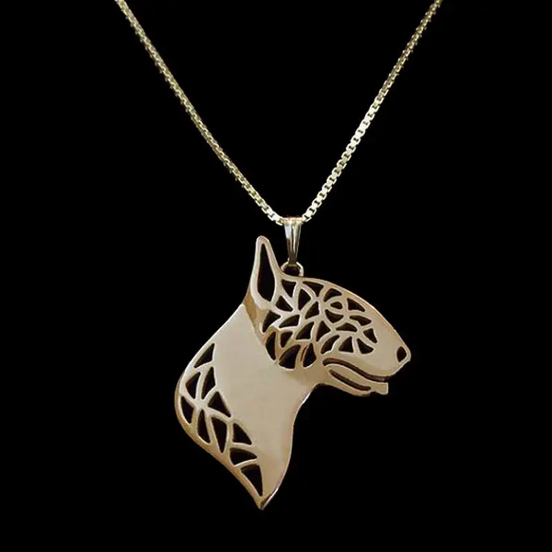 Fashion Jewelry Bull Terrier Dog Pendant Necklaces Lovers\' Dog Shaped Necklaces Drop Shipping