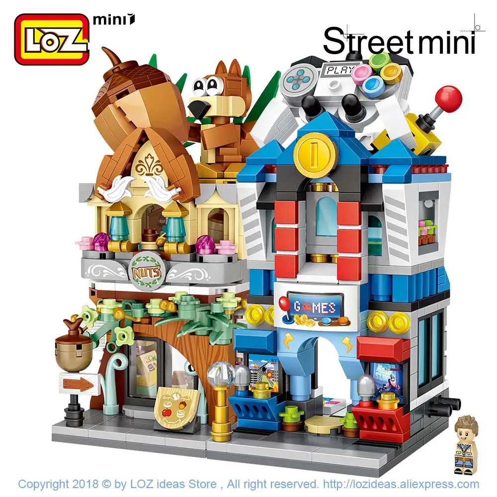 Loz Mini Bricks City View Scène Mini Street Model Bouwsteenspeelgoed Gaming Kamer Candy Shop Speelgoed Winkel Architectuur Kinderen diy