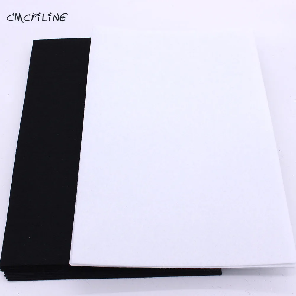 Black White 1mm Hard Felt Sheets For Felt Craft DIY Craft Arts Crafts & Sewing Scrapbook Hometextile A4 CMCYILING