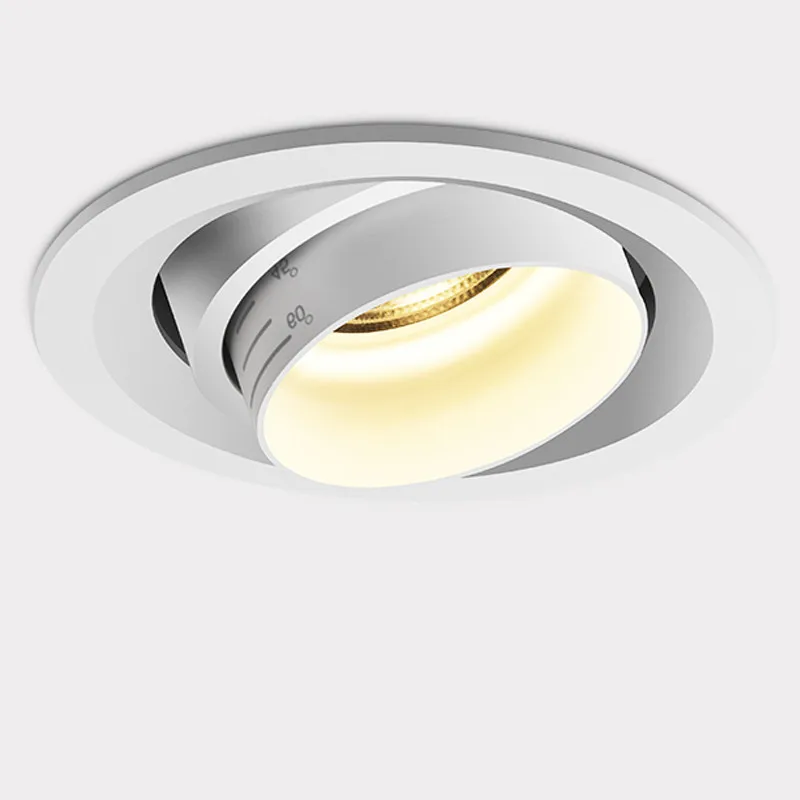 Super Bright Recessed LED Downlight COB 7W Adjust Focus LED Ceiling Spot Light LED Ceiling Lamp AC 110V 220V White Black