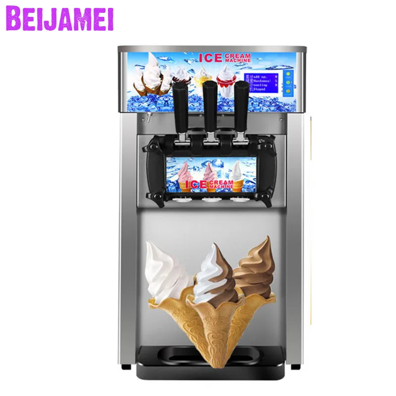 Beijamei 2020 Soft Ice cream machine R22 3 Flavor Ice cream maker Commercial Yogurt ice cream making machine