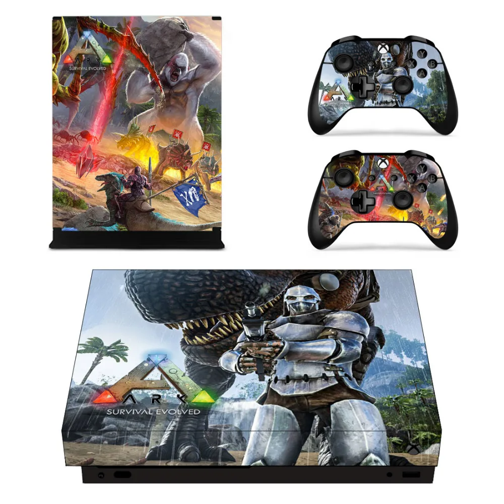 ARK Survival Evolved Skin Sticker Decal For Microsoft Xbox One X Console and 2 Controllers For Xbox One X Skin Sticker