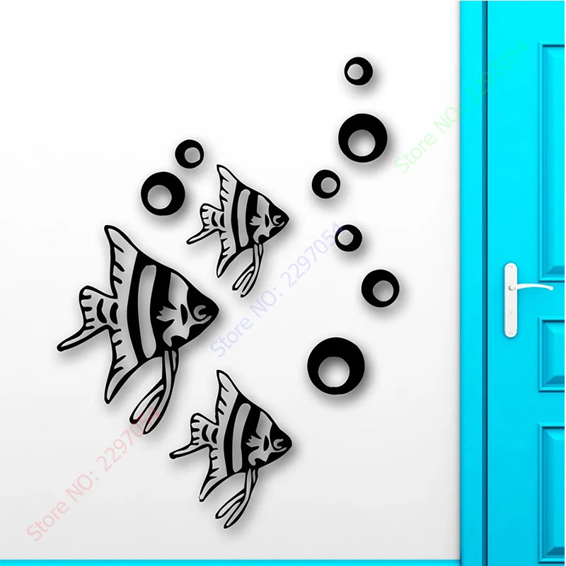 

Wall Stickers Vinyl Decal Fish For Bathroom Ocean Marine Sea Nursery Home Decor Wall Sticker For Kids Room 56x88cm Many Colors