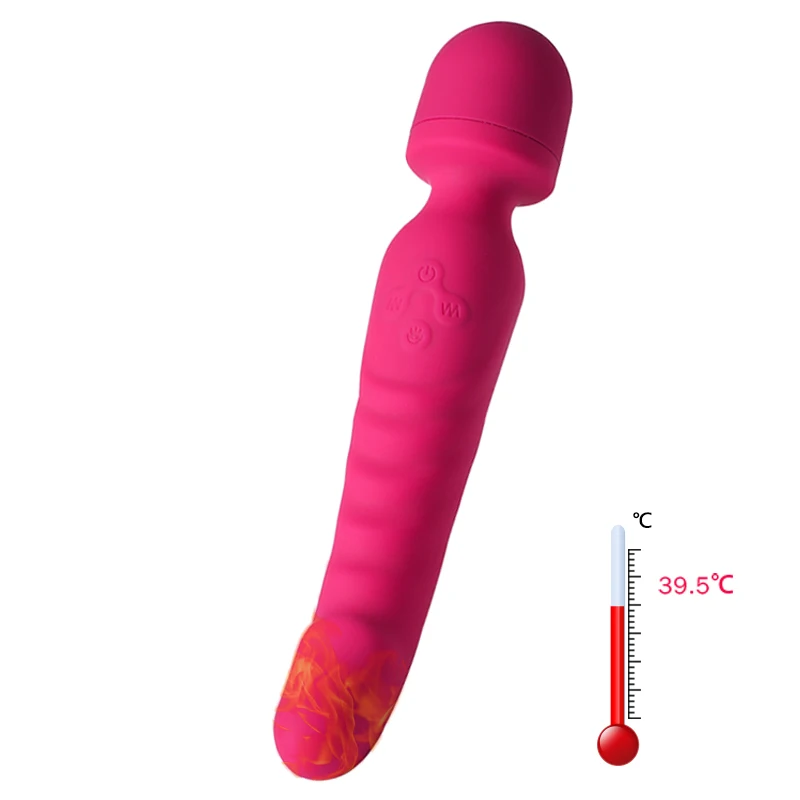 Magic Wand Vibrators Heating Dildo Vibrator Rechargable Body Massage Stick 7 Speed Vibration Dual Vibrators Sex Tooys for Women