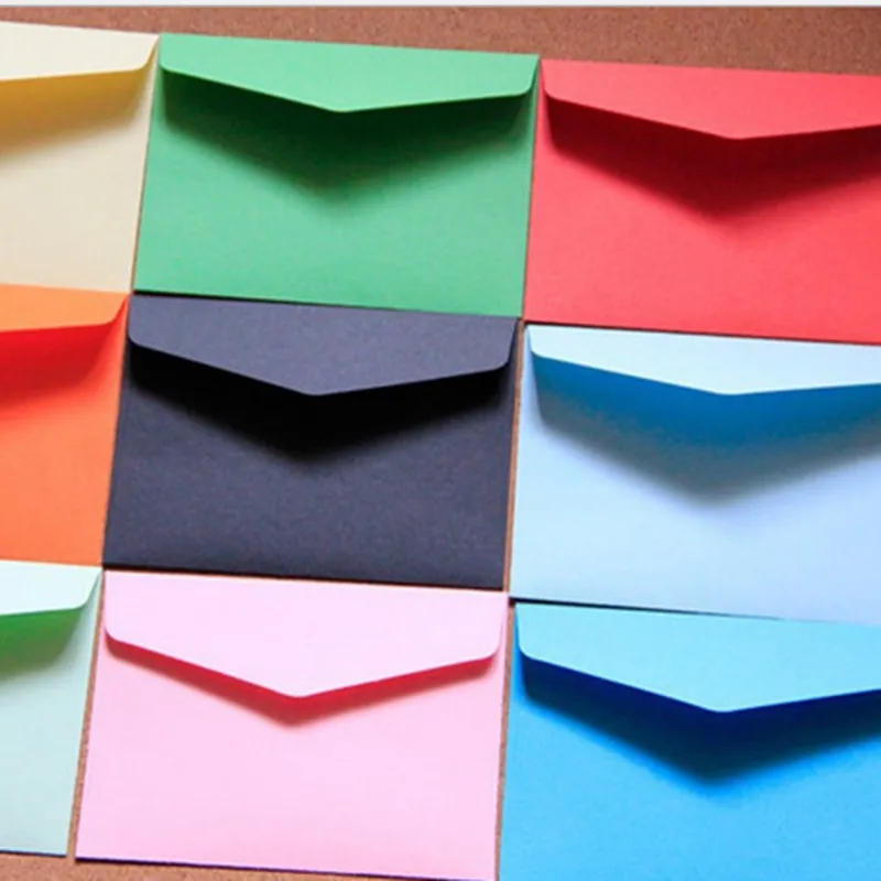 100pcs/set Vintage 11*8cm small colored Pearl blank mini paper envelopes wedding invitation envelope /gilt envelope/12 color