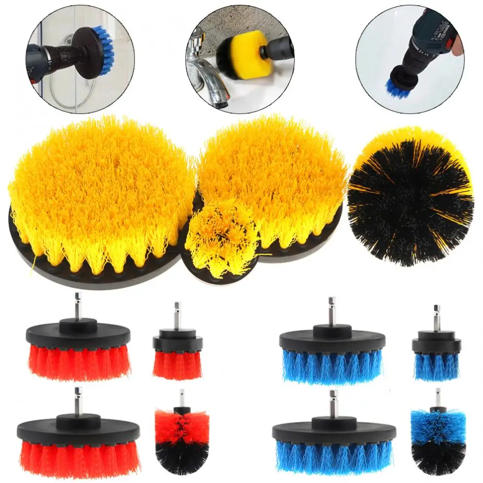 

4pcs/lot 2" 3.5" 4" 5" Power Scrubber Brush for Cleaning Bathroom Carpet Tile Sink Plastic Mechanical Tool Brush