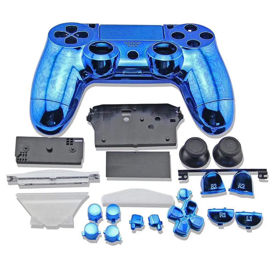 PS4 Full Set Housing Shell buttons For PS4 V1 Controller Case Cover PlayStation 4 DualShock 4 Wireless Gamepad Plating Chrome