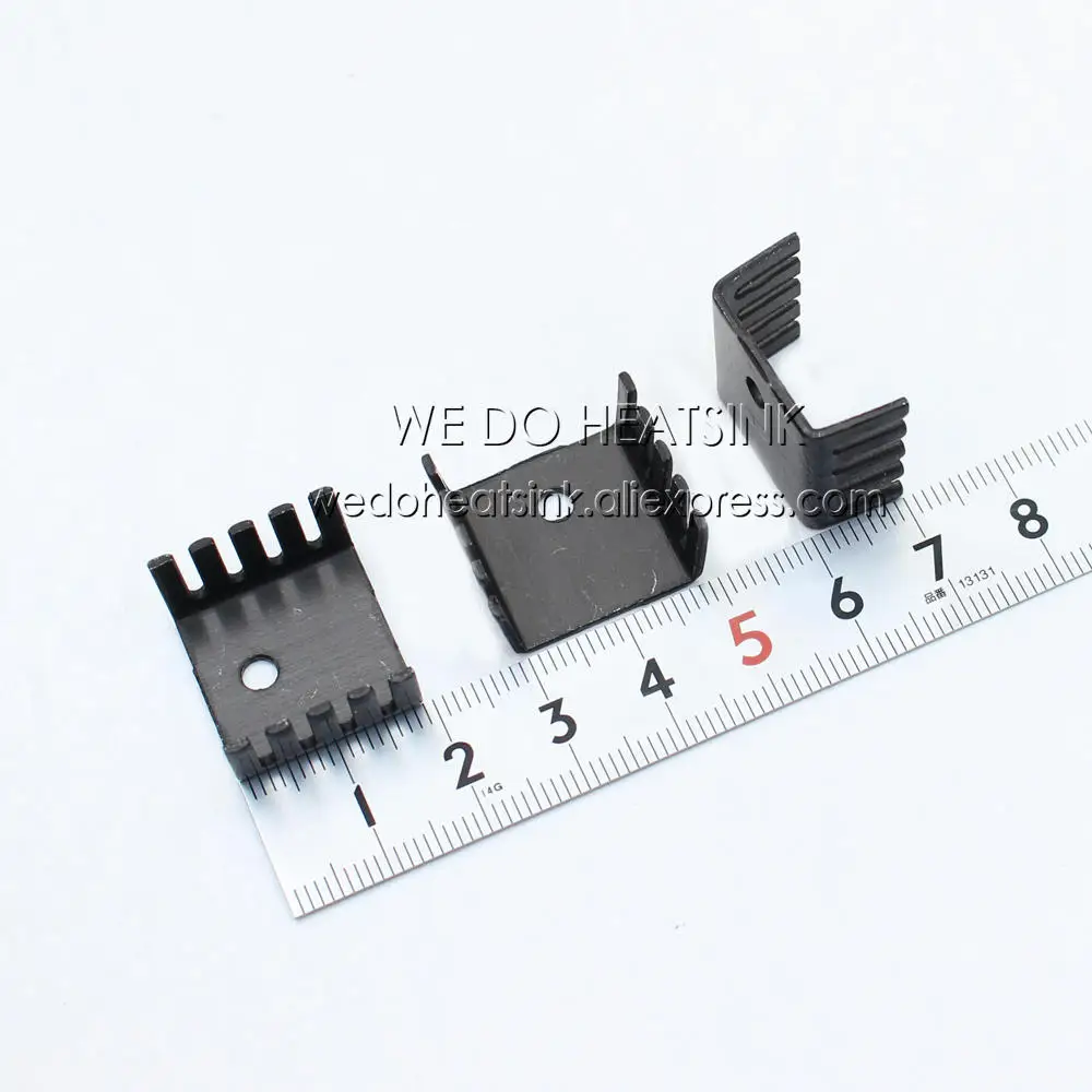 WE DO HEATSINK 20pcs DIY Stamping 19x19x10mm Black Anodized Heatsink Stamping Aluminum Heat Sink For TO-220/TO220