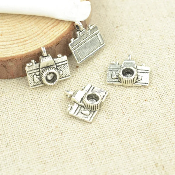 15 pcs 15*14 mm Antique Tibetan Silver Charms Bracelet Necklace Pendant  New Fashion Alloy charm  camera J242